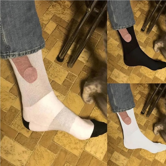 One pair of penis novelty socks third leg nwt - Picture 1 of 5